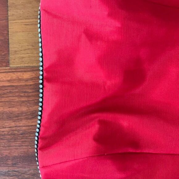 AJ Bari Vintage Red Strapless Dress Peplum w/ Bling Bow Made in USA Size 4 - Picture 14 of 14